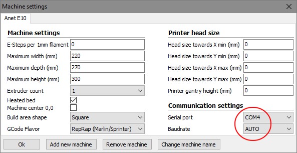 cura psettings