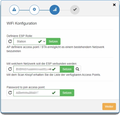 ESP8266 Wizardzugangsdaten