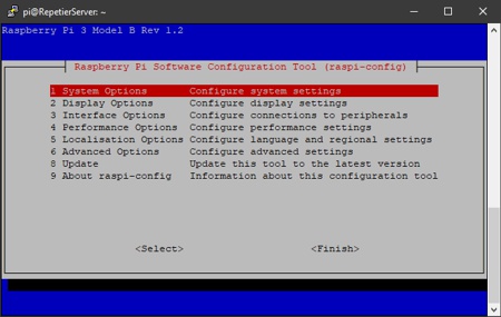 terminal raspiconfig