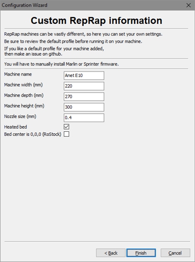 cura setup parameter