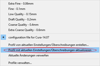 cura3 profilaenderung