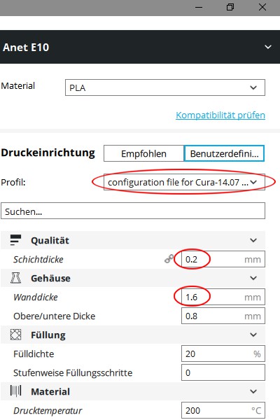 cura3 profildateivorgabe