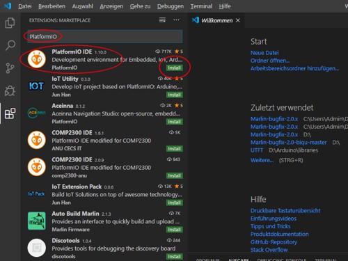 Visual Studio Code Marktplatz